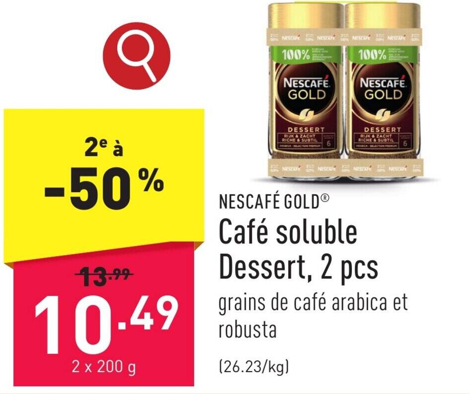 NESCAFÉ GOLD Café soluble Dessert, 2 pcs promotie bij ALDI