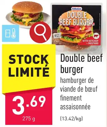 ALDI Double beef burger 275g aanbieding