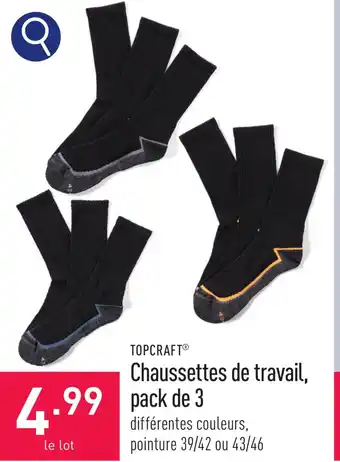 ALDI TOPCRAFT Chaussettes de travail, pack de 3 aanbieding