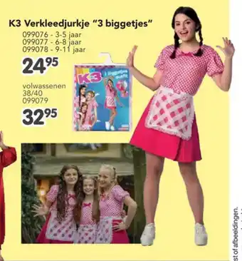 Happyland K3 Verkleedjurkje "3 biggetjes" aanbieding