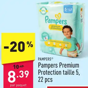 ALDI Pampers Premium Protection taille 5, 22 pcs aanbieding