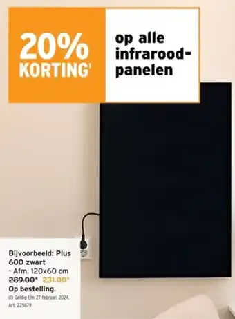 GAMMA Infraroodpanelen Plus 600 zwart aanbieding