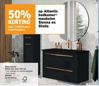 GAMMA Stella mat zwart 80 cm aanbieding