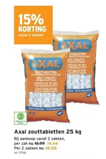 GAMMA Axal zouttabletten 25 kg aanbieding