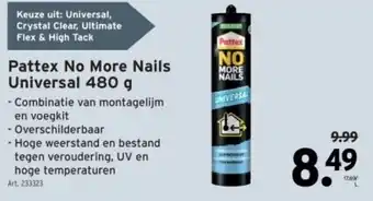 GAMMA Pattex No More Nails Universal 480 g aanbieding