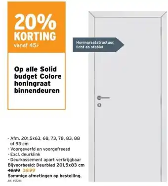 GAMMA Alle Solid budget Colore honingraat binnendeuren aanbieding
