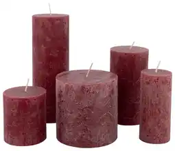 Hema rustieke kaarsen donkerrood (donkerrood)