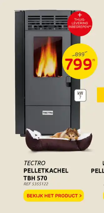 Brico Tectro Pelletkachel TBH 570 REF 5355122 aanbieding