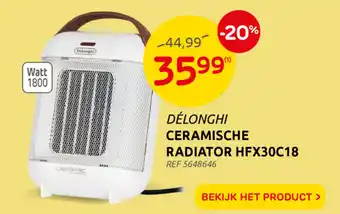 Brico Delonghi Ceramische Radiator HFX30C18 REF 5648646 aanbieding