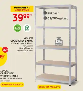 Brico Asasco Opbergrek Galva 176 x 90 x 45 cm REF 5656998 aanbieding