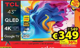 ElectroStock TCL QLED 43" 43C645 aanbieding
