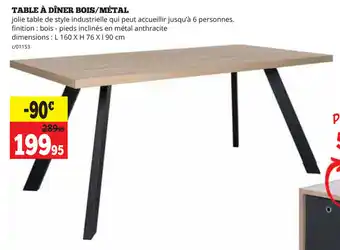 Dema Table A Diner Bois/Metal aanbieding