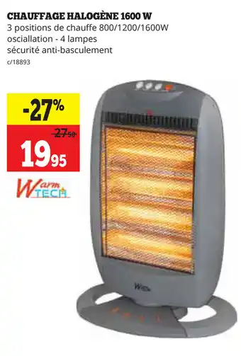 Chauffage Halogene 1600W