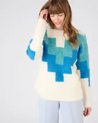 Damart Pull graphique maille bouclette aanbieding