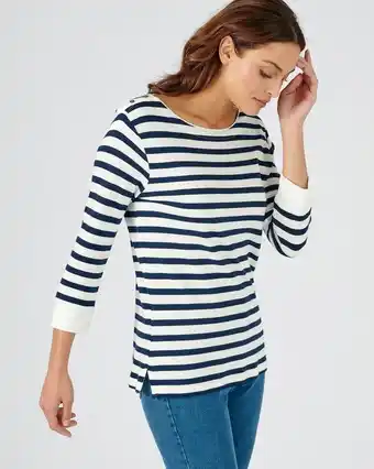 T-shirt coton modal esprit marinière