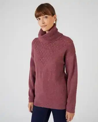 Damart Pull col boule mélange alpaga aanbieding