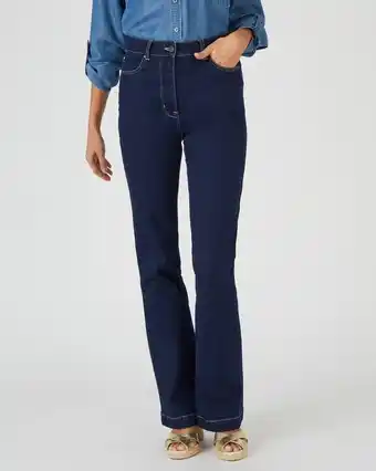 Damart Jean flare taille haute coton stretch perfect fit by damart aanbieding