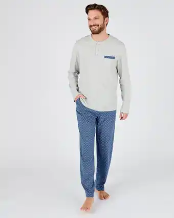 Damart Pyjama jersey coton peigné imprimé géométrique aanbieding