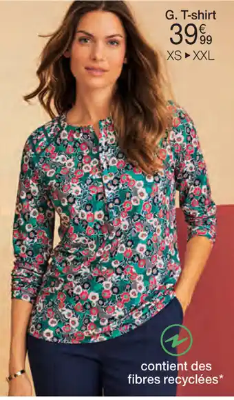 Damart T-SHIRT JEUX DE PLIS ET DE JOURS ÉCHELLE aanbieding