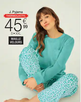 Damart PYJAMA MAILLE VELOURS IMPRIMÉ ANIMA THERMOLACTYL aanbieding