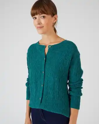 Cardigan jeu de maille mélange alpaga