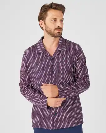 Damart Pyjaveste maille jersey pur coton peigné imprimé cravate aanbieding