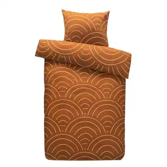 Leen Bakker Comfort dekbedovertrek sendai grafisch - caramel - 140x200/220 cm aanbieding