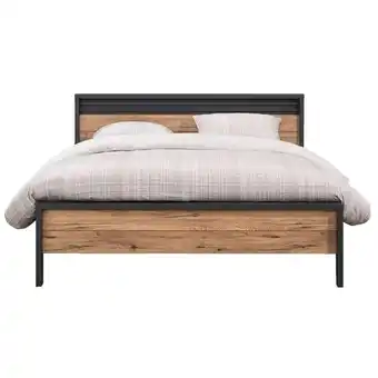 Leen Bakker Bed harvey - donker eiken-/antracietkleur - 140x200 cm aanbieding