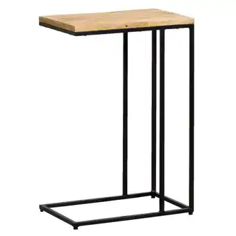 Leen Bakker Bijzettafel kyan - zwart/naturelkleur - 60x40x25 cm aanbieding