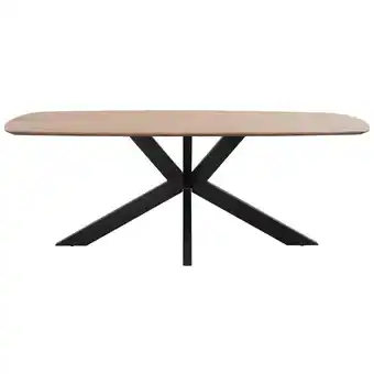 Leen Bakker Eetkamertafel trevora ovaal - bruin/zwart - 210x100 cm aanbieding