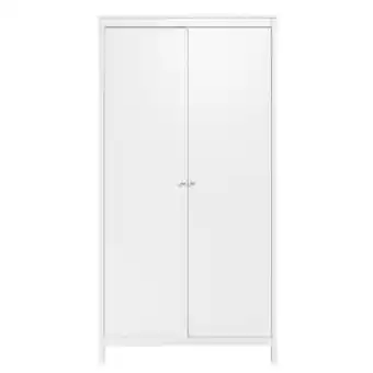 Leen Bakker Kleerkast madeira 2-deurs - wit - 199x102x58 cm aanbieding