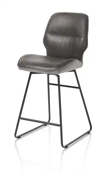 Henders & Hazel Ravi, barstoel zwart frame (rob) - draaibaar - combi secilia & toba - lichtgrijs aanbieding