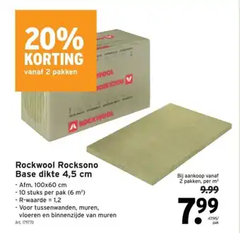 GAMMA Rockwool rocksono base dikte 4,5 cm aanbieding