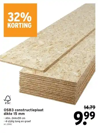 GAMMA Osb3 constructieplaat dikte 15 mm aanbieding
