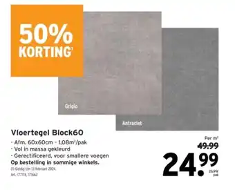 GAMMA Vloertegel block60 aanbieding
