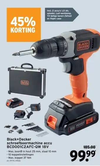 GAMMA Black+decker schroefboormachine accu bcd001c2afc-qw 18v aanbieding