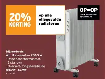 Bijvoorbeeld: wit 11 elementen 2500 w