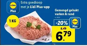 Lidl Gemengd gehakt varken & rund aanbieding