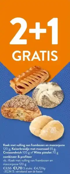 OKay Koek met vulling van frambozen en mascarpone aanbieding