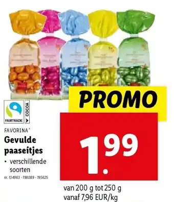 Lidl Gevulde paaseitjes aanbieding