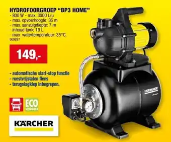 Hubo Hydrofoorgroep “bp3 home” aanbieding