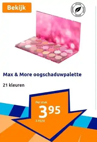 Action Max & more oogschaduwpalette aanbieding