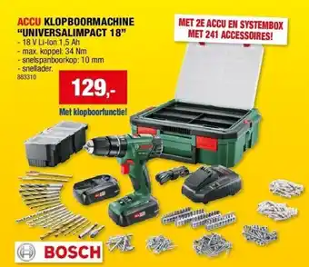 Hubo Accu klopboormachine “universalimpact 18” aanbieding