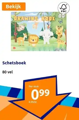 Action Schetsboek aanbieding