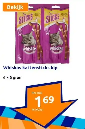 Action Whiskas kattensticks kip aanbieding