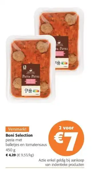 Boni selection pasta met balletjes en tomatensaus 450 g