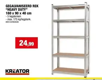 Hubo Gegalvaniseerd rek “heavy duty” 180 x 90 x 40 cm aanbieding