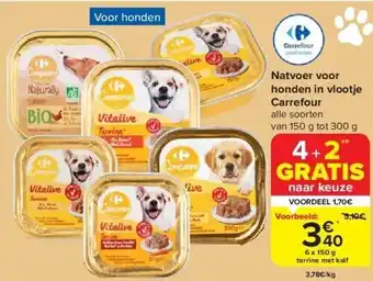 Carrefour Natvoer voor honden in vlootje carrefour aanbieding