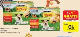 Carrefour Natvoer voor honden friskies aanbieding