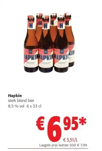 Colruyt Hapkin sterk blond bier 8,5 % vol 6 x 33 cl aanbieding